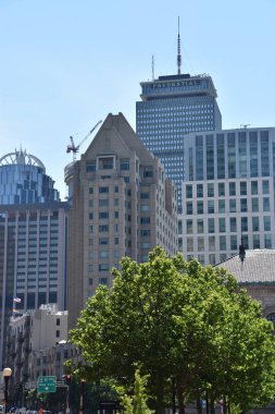 BOSTON MA - 17 Haziran 2017 'de görüldüğü üzere Massachusetts, ABD' de Boston şehir merkezi..