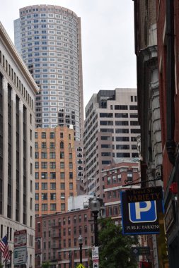 BOSTON MA - 17 Haziran 2017 'de görüldüğü üzere Massachusetts, ABD' de Boston şehir merkezi..