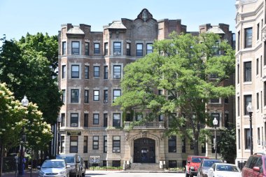 BOSTON MA - 17 Haziran 2017 'de görüldüğü üzere Massachusetts, ABD' de Boston şehir merkezi..