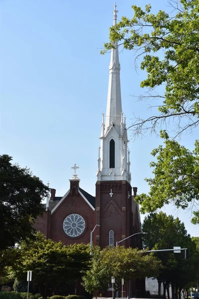 Salem Ago Primera Iglesia Metodista Unida Salem Nueva York Visto — Foto de Stock