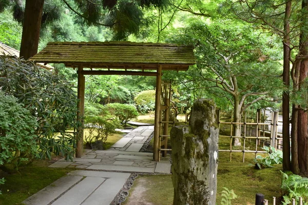 Portland Oregon Ago Portland Japanese Garden Oregon Visto Agosto 2018 — Foto de Stock