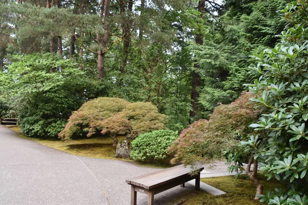 stock image PORTLAND, OREGON  AUG 20: Portland Japanese Garden in Oregon, as seen on Aug 20, 2018. It is a traditional Japanese garden occupying 12 acres, located within Washington Park.