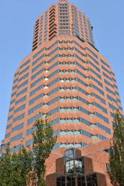 Portland, Oregon - Ağustos 21: Skanska ABD Portland, Oregon, 21 Ağustos 2018 üzerinde görüldüğü gibi. Bir çok uluslu İnşaat ve İsveç'in geliştirme şirketi.