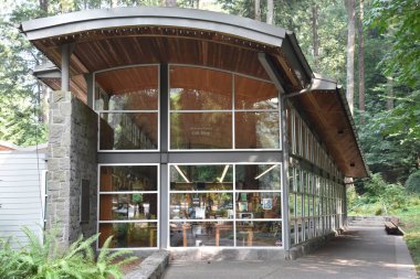 Portland, Oregon - Ağustos 21: Portland, Oregon, 21 Ağustos 2018 üzerinde görüldüğü gibi kederli annemiz (Grotto) Ulusal kutsal. 1924 yılında inşa, bir Katolik açık tapınak ve kutsal olduğunu.