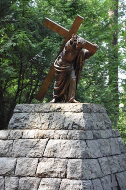 Portland, Oregon - Ağustos 21: Portland, Oregon, 21 Ağustos 2018 üzerinde görüldüğü gibi kederli annemiz (Grotto) Ulusal kutsal. 1924 yılında inşa, bir Katolik açık tapınak ve kutsal olduğunu.