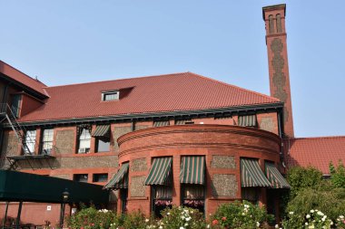 Portland, Oregon - Ağustos 21: Union Station Portland, Oregon, 21 Ağustos 2018 üzerinde görüldüğü gibi. Willamette Nehri Batı kıyısında bir Amtrak tren istasyonu yakınındadır.