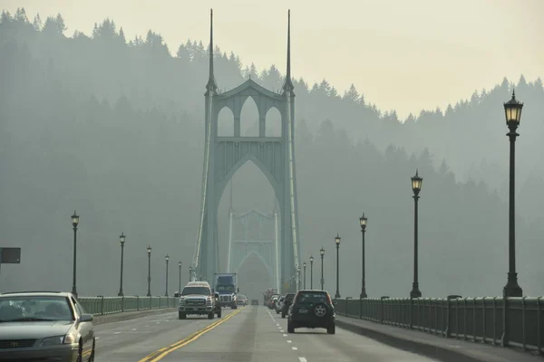 Portland Oregon Aug Johns Bridge Portland Oregon Gesehen Aug 2018 — Stockfoto