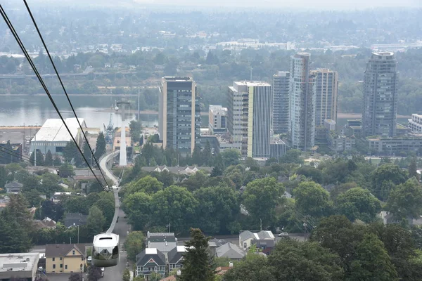 Portland Oregon Sierpnia Portland Antenowe Tramwajem Lub Tramwajem Oregon Health — Zdjęcie stockowe