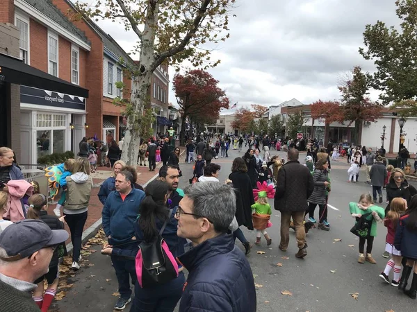 Yeni Canaan, Ct - Eki 28: Yıllık Cadılar Bayramı Geçit Töreni ve Trick-Or-Treating Yeni Canaan, Connecticut, görüldüğü gibi Ekim 28, 2018.