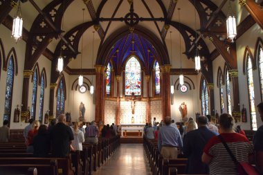 Austin, Teksas - Eki 13: Austin St Mary Katedrali, Teksas, görüldüğü gibi Ekim 13, 2018. 