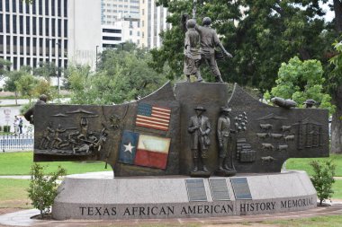 AUSTIN, TX - Teksas Afro-Amerikan Tarihi Anıtı, 13 Ekim 2018 'de görüldüğü üzere Austin' deki Teksas Eyalet Başkenti 'nde.