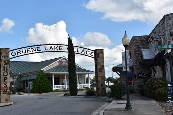GRUENE, TX - OCT 14: Historic district of Gruene in Texas, as seen on Oct 14, 2018.