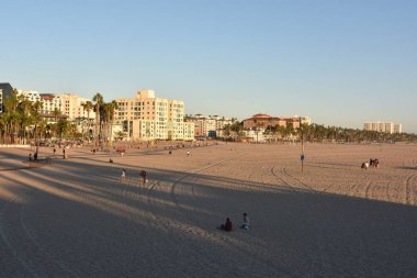 Santa Monica, Ca - Eki 18: Santa Monica Beach Kaliforniya, 18 Ekim 2018 tarihinde görüldüğü gibi. 5 km uzunluğundadır..