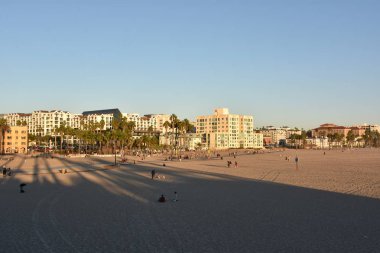 Santa Monica, Ca - Eki 18: Santa Monica Beach Kaliforniya, 18 Ekim 2018 tarihinde görüldüğü gibi. 5 km uzunluğundadır..