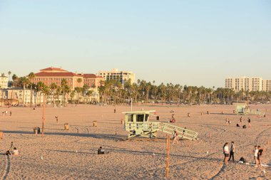 Santa Monica, Ca - Eki 18: Santa Monica Beach Kaliforniya, 18 Ekim 2018 tarihinde görüldüğü gibi. 5 km uzunluğundadır..