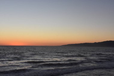 Santa Monica, Ca - Eki 18: Santa Monica Beach Kaliforniya, 18 Ekim 2018 tarihinde görüldüğü gibi. 5 km uzunluğundadır..