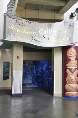 LONG BEACH, CA - 19 Ekim 2018 'de görüldüğü gibi Long Beach, Kaliforniya' daki Pasifik Akvaryumu.