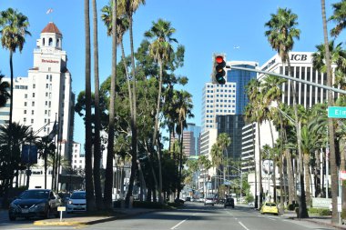 LONG BEACH, CA - 19 Ekim 2018 'de görüldüğü gibi Kaliforniya' daki Long Beach.