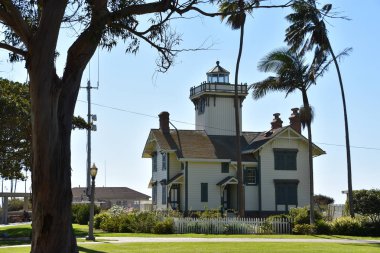 SAN PEDRO, CA - OCT 19: Point Fermin Deniz Feneri Point Fermin Park, San Pedro, Kaliforniya, 19 Ekim 2018 'de görüldüğü üzere.