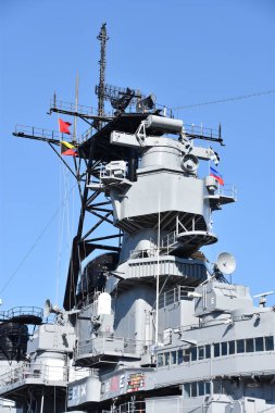 San Pedro, Ca - Ekim 19: Uss Iowa'da (Bb-61) San Pedro, Kaliforniya, 19 Ekim 2018 üzerinde görüldüğü gibi. Şimdi müze yön ve Pasifik savaş gemisi merkezi kontrol altında çalıştırılır.