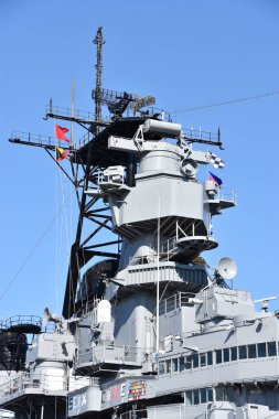 San Pedro, Ca - Ekim 19: Uss Iowa'da (Bb-61) San Pedro, Kaliforniya, 19 Ekim 2018 üzerinde görüldüğü gibi. Şimdi müze yön ve Pasifik savaş gemisi merkezi kontrol altında çalıştırılır.