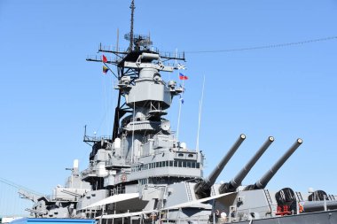 San Pedro, Ca - Ekim 19: Uss Iowa'da (Bb-61) San Pedro, Kaliforniya, 19 Ekim 2018 üzerinde görüldüğü gibi. Şimdi müze yön ve Pasifik savaş gemisi merkezi kontrol altında çalıştırılır.
