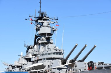 San Pedro, Ca - Ekim 19: Uss Iowa'da (Bb-61) San Pedro, Kaliforniya, 19 Ekim 2018 üzerinde görüldüğü gibi. Şimdi müze yön ve Pasifik savaş gemisi merkezi kontrol altında çalıştırılır.