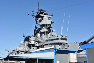 San Pedro, Ca - Ekim 19: Uss Iowa'da (Bb-61) San Pedro, Kaliforniya, 19 Ekim 2018 üzerinde görüldüğü gibi. Şimdi müze yön ve Pasifik savaş gemisi merkezi kontrol altında çalıştırılır.