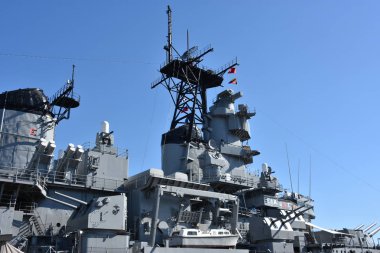 San Pedro, Ca - Ekim 19: Uss Iowa'da (Bb-61) San Pedro, Kaliforniya, 19 Ekim 2018 üzerinde görüldüğü gibi. Şimdi müze yön ve Pasifik savaş gemisi merkezi kontrol altında çalıştırılır.
