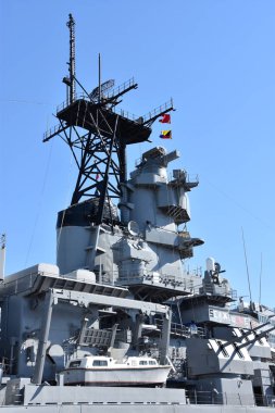 San Pedro, Ca - Ekim 19: Uss Iowa'da (Bb-61) San Pedro, Kaliforniya, 19 Ekim 2018 üzerinde görüldüğü gibi. Şimdi müze yön ve Pasifik savaş gemisi merkezi kontrol altında çalıştırılır.