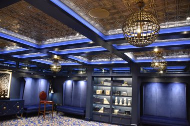 SAN DIEGO, CA - OCT 24: Norveç Bliss yolcu gemisi, 24 Ekim 2018 'de görüldüğü üzere San Diego, Kaliforniya' ya yanaştı. 21 Nisan 2018 'de hizmete girdi..