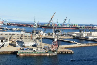 San Pedro, Ca - Eki 20: Los Angeles San Pedro Limanı, Kaliforniya, görüldüğü gibi 20 Ekim 2018. Bölge, balıkçılık endüstrisinin hakimiyetinden los angeles şehrinde öncelikle işçi sınıfı topluluğu haline geldi..