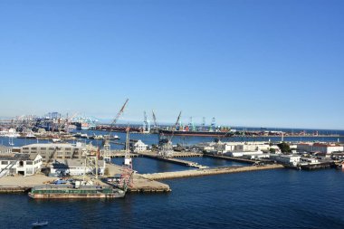 San Pedro, Ca - Eki 20: Los Angeles San Pedro Limanı, Kaliforniya, görüldüğü gibi 20 Ekim 2018. Bölge, balıkçılık endüstrisinin hakimiyetinden los angeles şehrinde öncelikle işçi sınıfı topluluğu haline geldi..