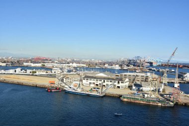 San Pedro, Ca - Eki 20: Los Angeles San Pedro Limanı, Kaliforniya, görüldüğü gibi 20 Ekim 2018. Bölge, balıkçılık endüstrisinin hakimiyetinden los angeles şehrinde öncelikle işçi sınıfı topluluğu haline geldi..