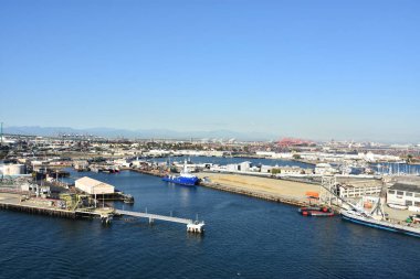 San Pedro, Ca - Eki 20: Los Angeles San Pedro Limanı, Kaliforniya, görüldüğü gibi 20 Ekim 2018. Bölge, balıkçılık endüstrisinin hakimiyetinden los angeles şehrinde öncelikle işçi sınıfı topluluğu haline geldi..