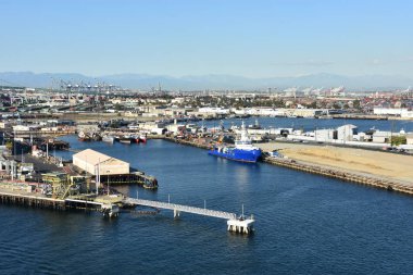 San Pedro, Ca - Eki 20: Los Angeles San Pedro Limanı, Kaliforniya, görüldüğü gibi 20 Ekim 2018. Bölge, balıkçılık endüstrisinin hakimiyetinden los angeles şehrinde öncelikle işçi sınıfı topluluğu haline geldi..