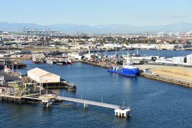 San Pedro, Ca - Eki 20: Los Angeles San Pedro Limanı, Kaliforniya, görüldüğü gibi 20 Ekim 2018. Bölge, balıkçılık endüstrisinin hakimiyetinden los angeles şehrinde öncelikle işçi sınıfı topluluğu haline geldi..