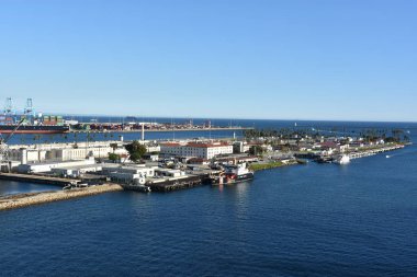 San Pedro, Ca - Eki 20: Los Angeles San Pedro Limanı, Kaliforniya, görüldüğü gibi 20 Ekim 2018. Bölge, balıkçılık endüstrisinin hakimiyetinden los angeles şehrinde öncelikle işçi sınıfı topluluğu haline geldi..
