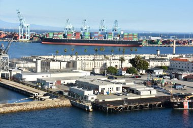 San Pedro, Ca - Eki 20: Los Angeles San Pedro Limanı, Kaliforniya, görüldüğü gibi 20 Ekim 2018. Bölge, balıkçılık endüstrisinin hakimiyetinden los angeles şehrinde öncelikle işçi sınıfı topluluğu haline geldi..