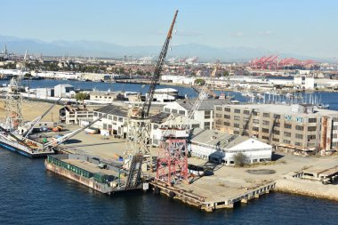 San Pedro, Ca - Eki 20: Los Angeles San Pedro Limanı, Kaliforniya, görüldüğü gibi 20 Ekim 2018. Bölge, balıkçılık endüstrisinin hakimiyetinden los angeles şehrinde öncelikle işçi sınıfı topluluğu haline geldi..