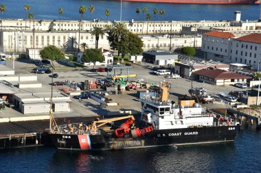 San Pedro, Ca - Eki 20: Los Angeles San Pedro Limanı, Kaliforniya, görüldüğü gibi 20 Ekim 2018. Bölge, balıkçılık endüstrisinin hakimiyetinden los angeles şehrinde öncelikle işçi sınıfı topluluğu haline geldi..