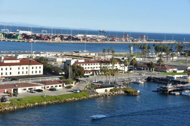 San Pedro, Ca - Eki 20: Los Angeles San Pedro Limanı, Kaliforniya, görüldüğü gibi 20 Ekim 2018. Bölge, balıkçılık endüstrisinin hakimiyetinden los angeles şehrinde öncelikle işçi sınıfı topluluğu haline geldi..