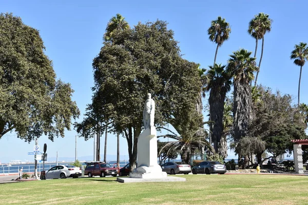 San Pedro Oct Juan Rodriguez Cabrillo Staty Vid Cabrillo Beach — Stockfoto