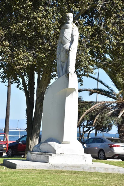 San Pedro Oct Estatua Juan Rodríguez Cabrillo Playa Cabrillo San — Foto de Stock