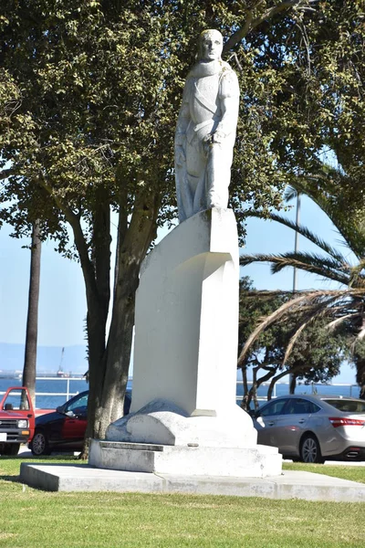 San Pedro Oct Estatua Juan Rodríguez Cabrillo Playa Cabrillo San — Foto de Stock