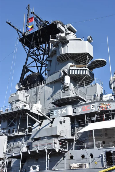 Pedro カリフォルニア Uss アイオワ Pedro カリフォルニア州 2018 日に見られる 方向と太平洋の戦艦中心の制御の下で今博物館を実行します — ストック写真