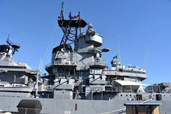 Pedro カリフォルニア Uss アイオワ Pedro カリフォルニア州 2018 日に見られる 方向と太平洋の戦艦中心の制御の下で今博物館を実行します — ストック写真