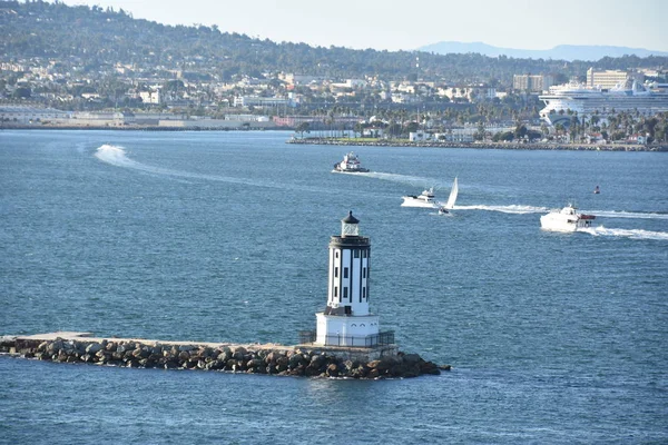 Angels Gate Lighthouse Utanför San Pedro Kalifornien — Stockfoto