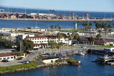 San Pedro, Ca - Eki 20: Los Angeles San Pedro Limanı, Kaliforniya, görüldüğü gibi 20 Ekim 2018. Bölge, balıkçılık endüstrisinin hakimiyetinden los angeles şehrinde öncelikle işçi sınıfı topluluğu haline geldi..