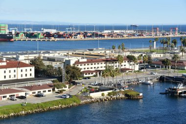 San Pedro, Ca - Eki 20: Los Angeles San Pedro Limanı, Kaliforniya, görüldüğü gibi 20 Ekim 2018. Bölge, balıkçılık endüstrisinin hakimiyetinden los angeles şehrinde öncelikle işçi sınıfı topluluğu haline geldi..